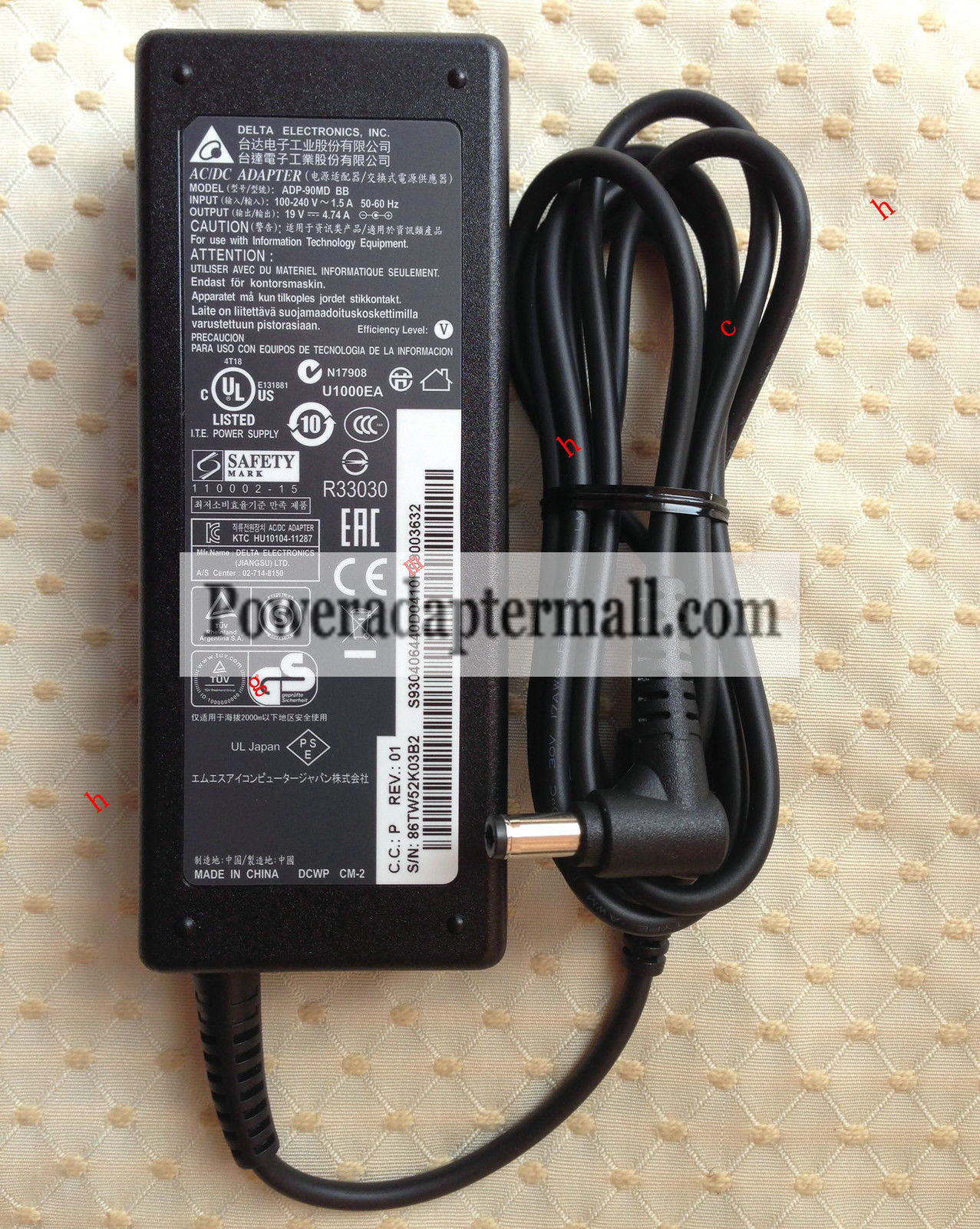 19V 4.74A MSI GE40 Delta ADP-90MD BB AC Adapter power supply